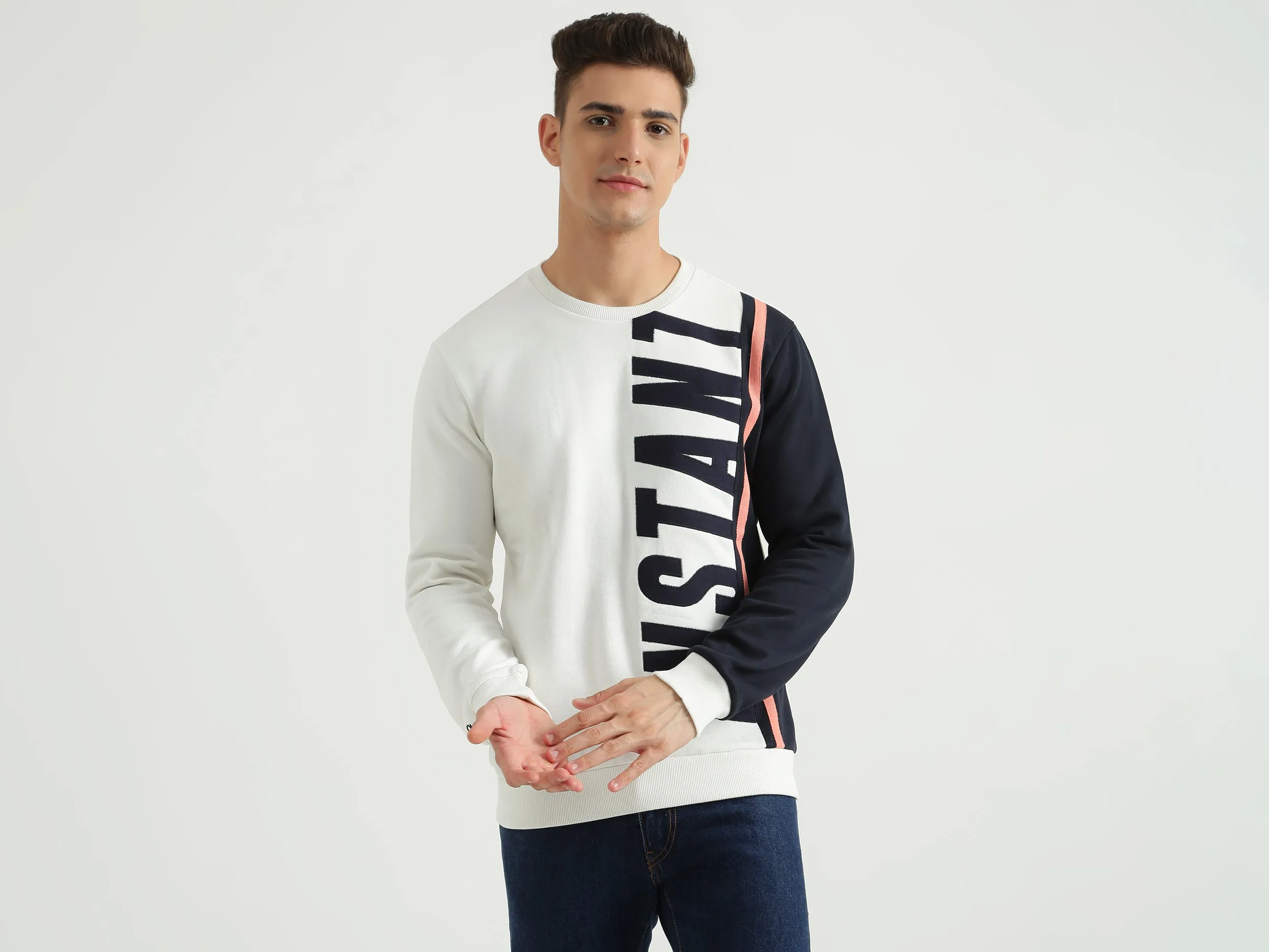 Mens Long Sleeve Solid Sweatshirt