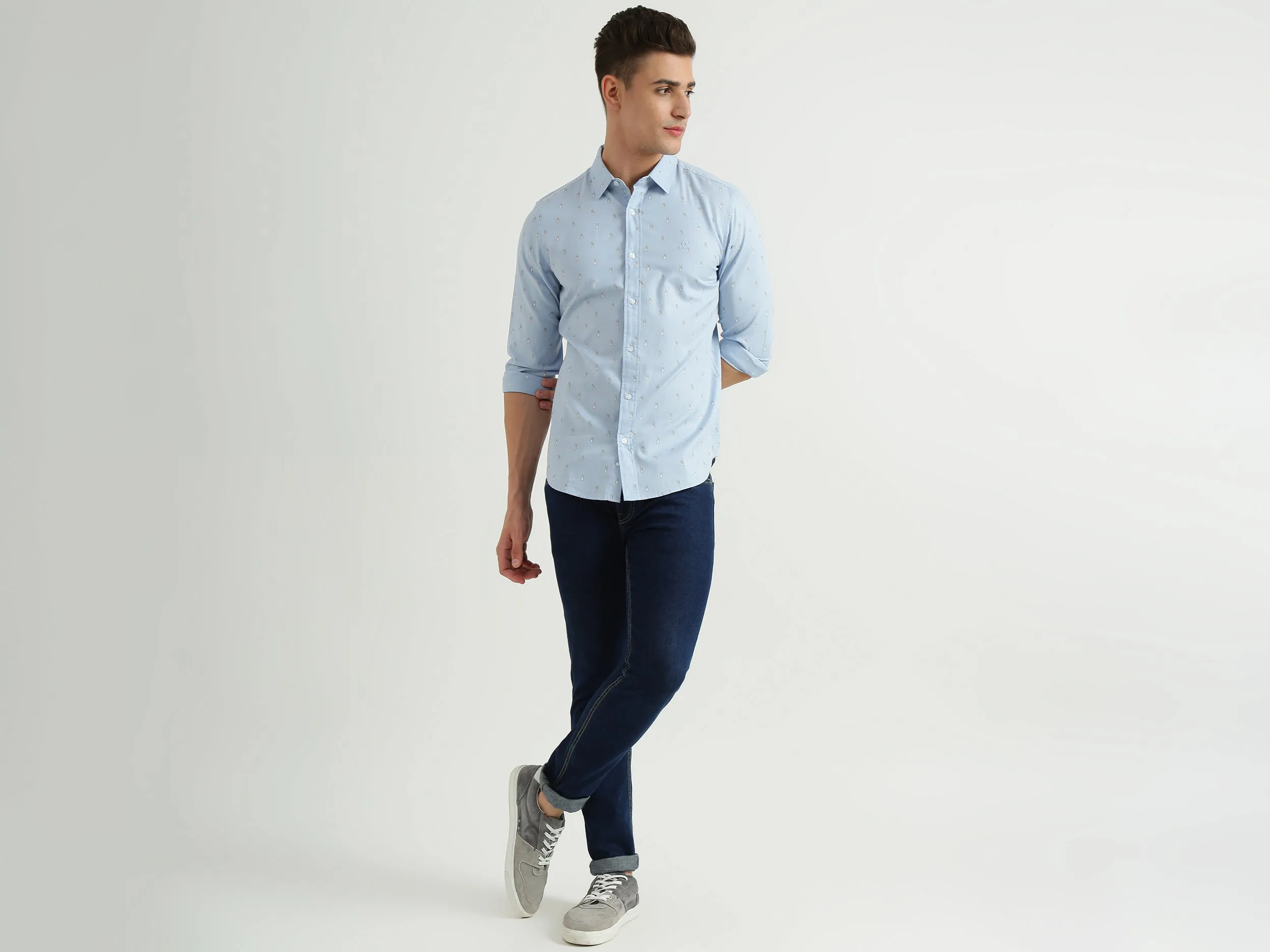 Mens Slim Fit Printed Shirt