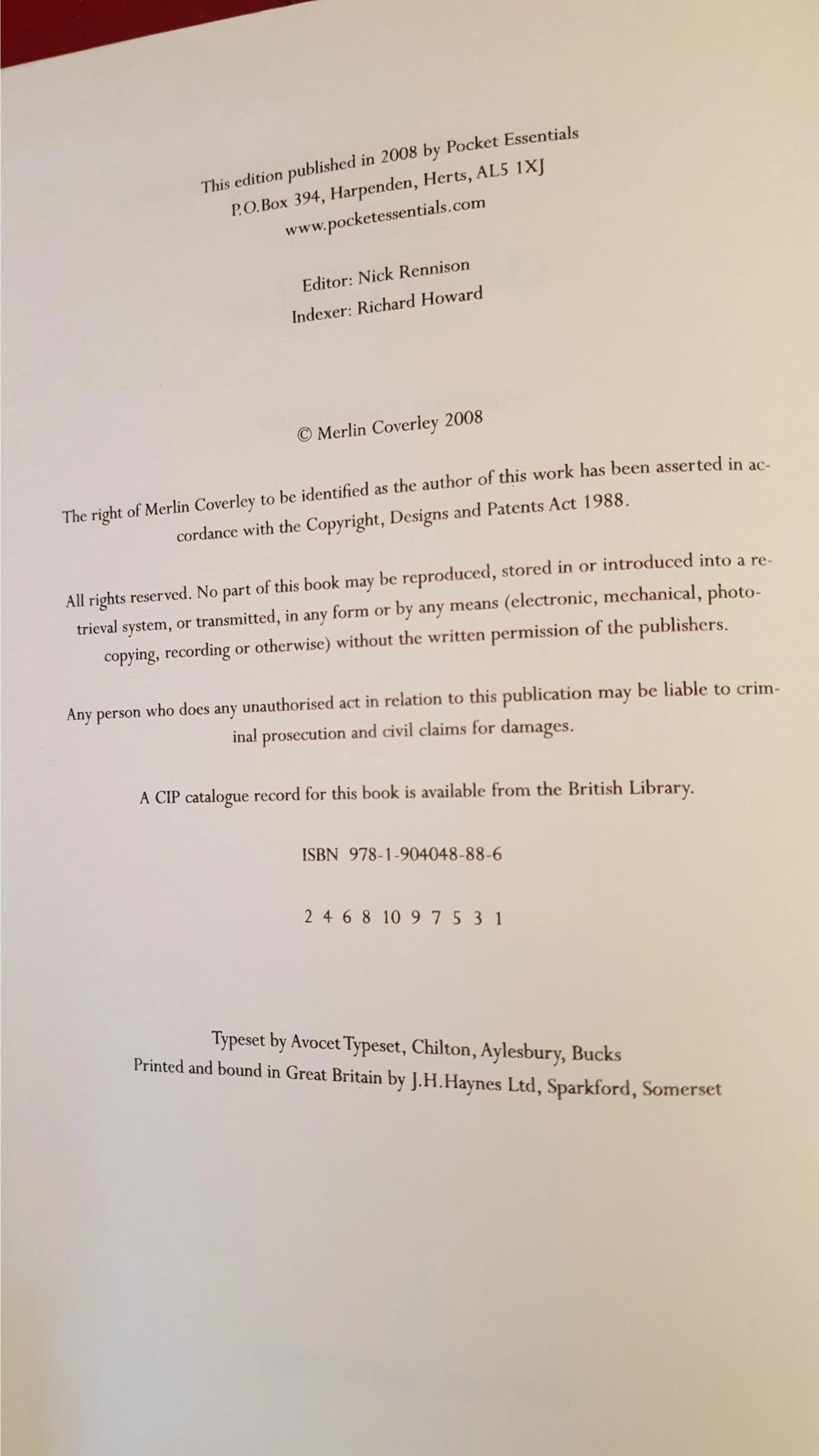 Merlin Coverley - Occult London, Pocket Essentials, 2008, 1st Edition