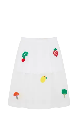 Mesh Skirt With Crochet Patches