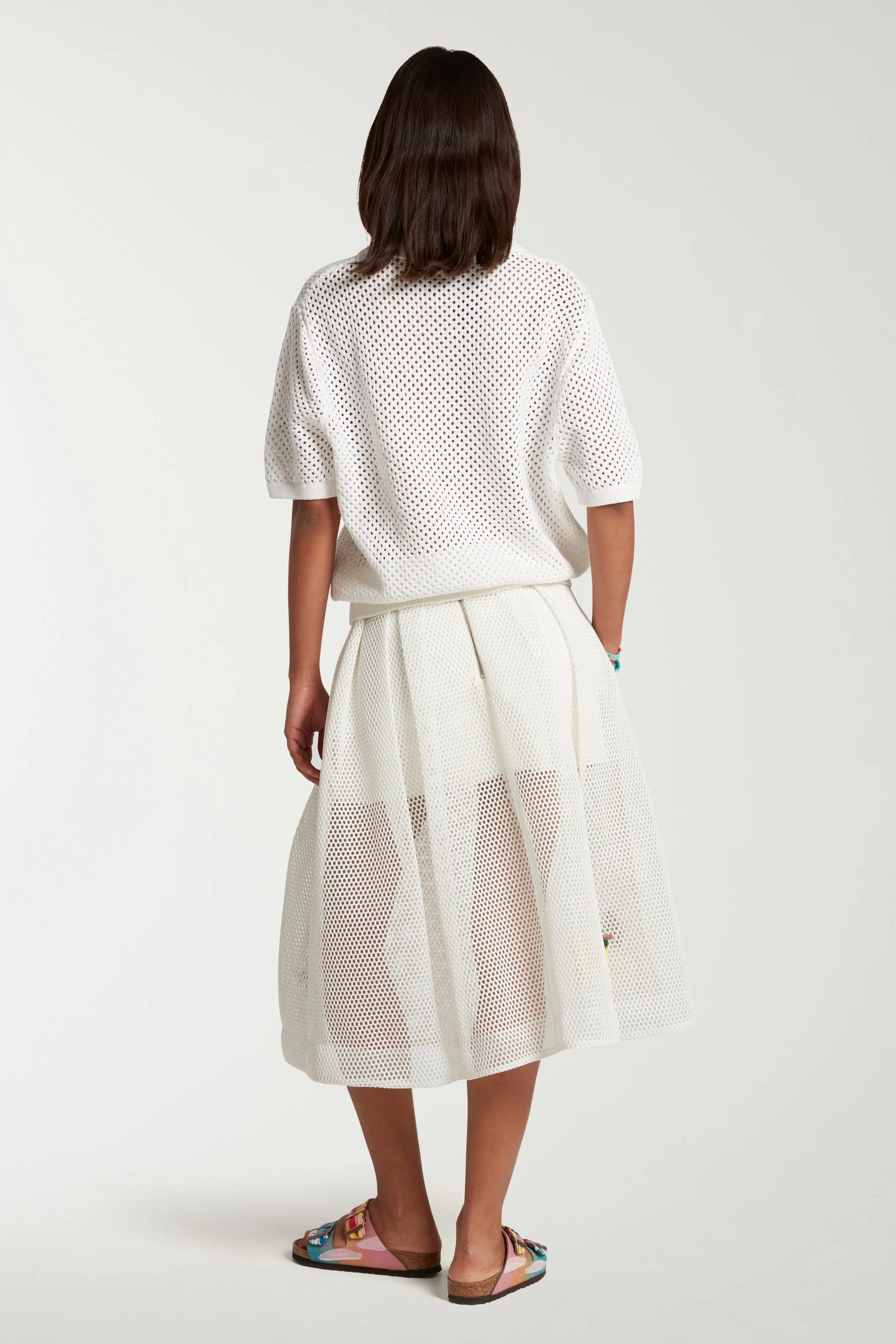 Mesh Skirt With Crochet Patches