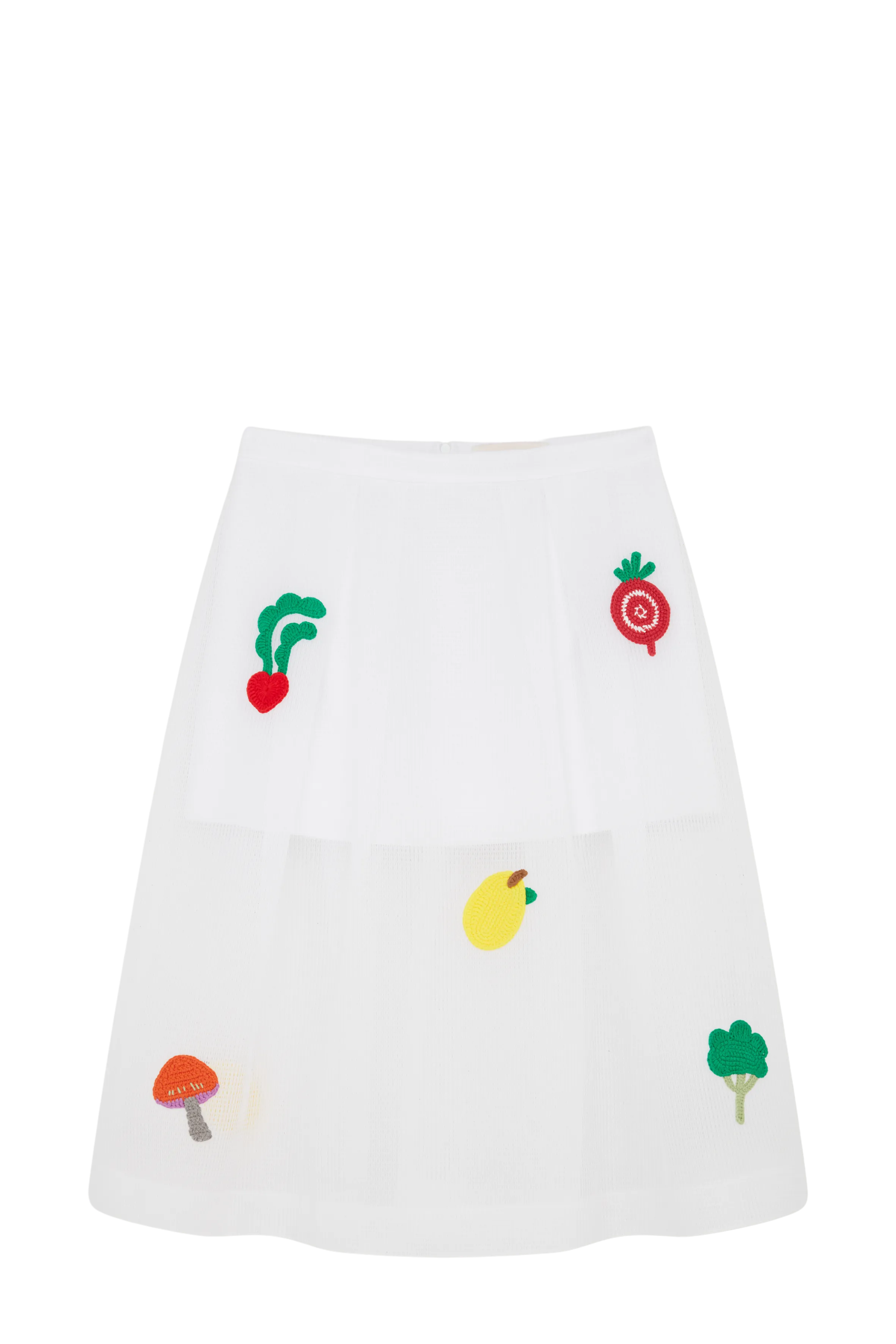 Mesh Skirt With Crochet Patches