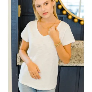 Messy V Slub Tee
