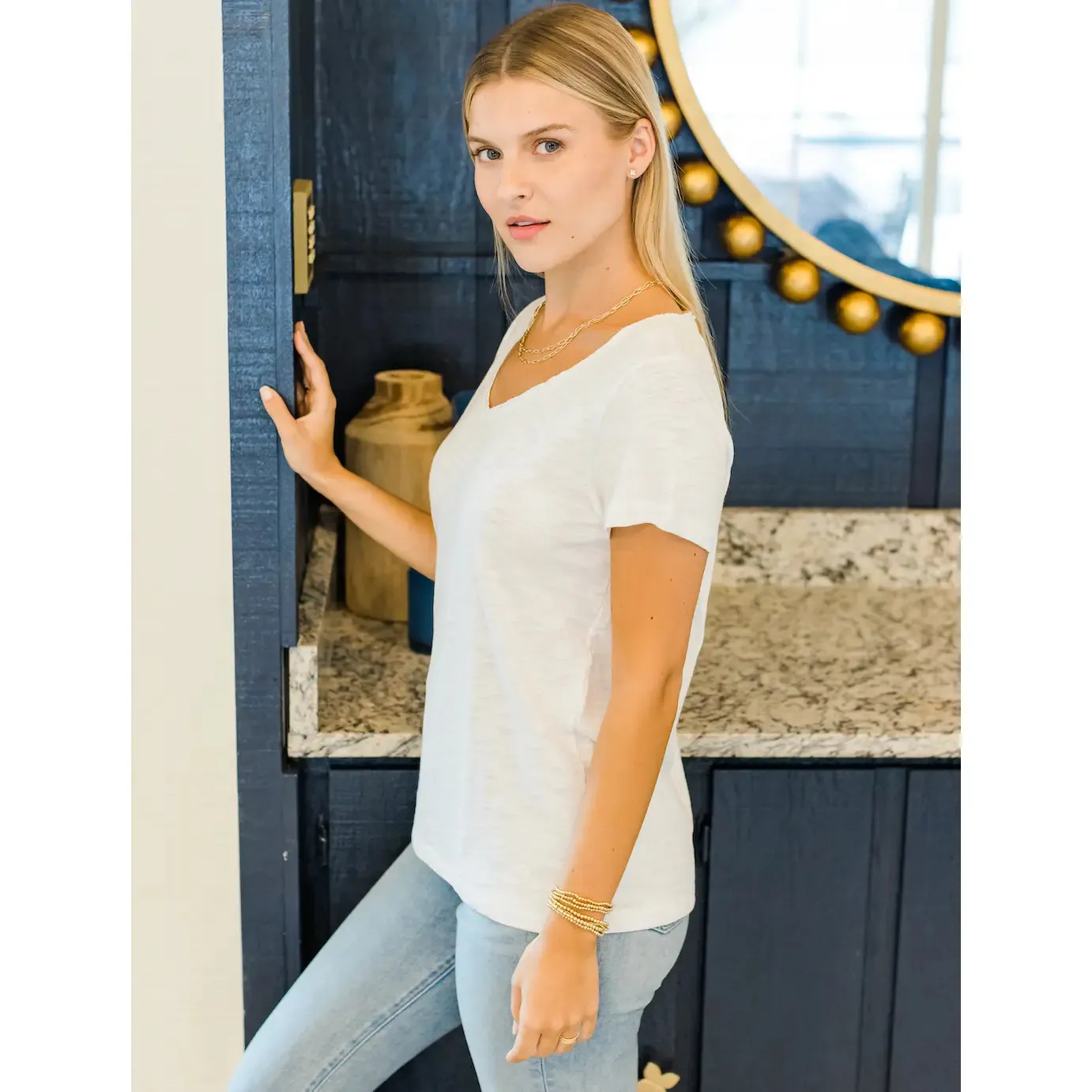 Messy V Slub Tee