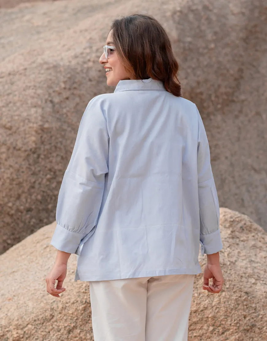 Mint Tulip Blue Shirt