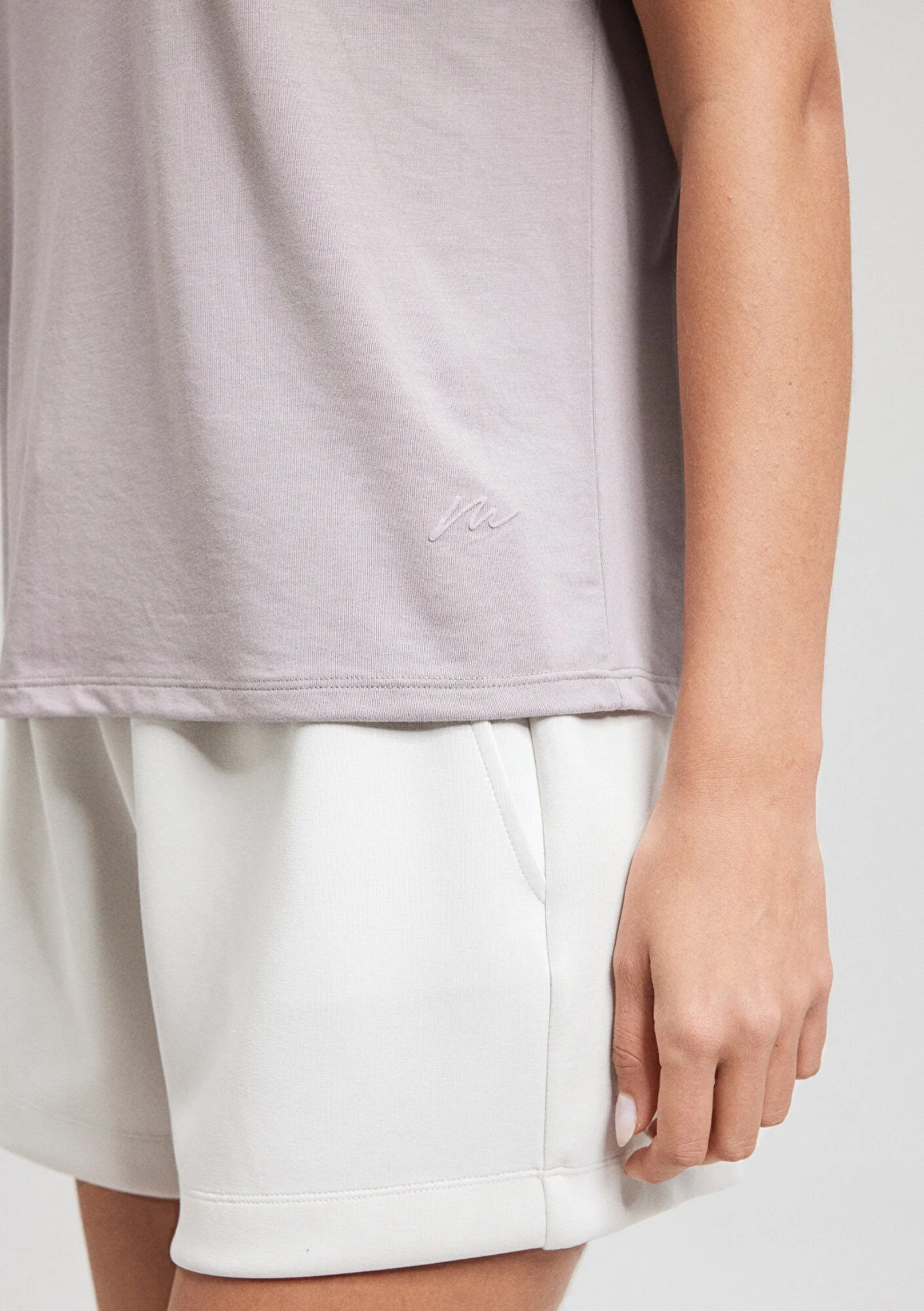 Modal Beige Basic T-Shirt