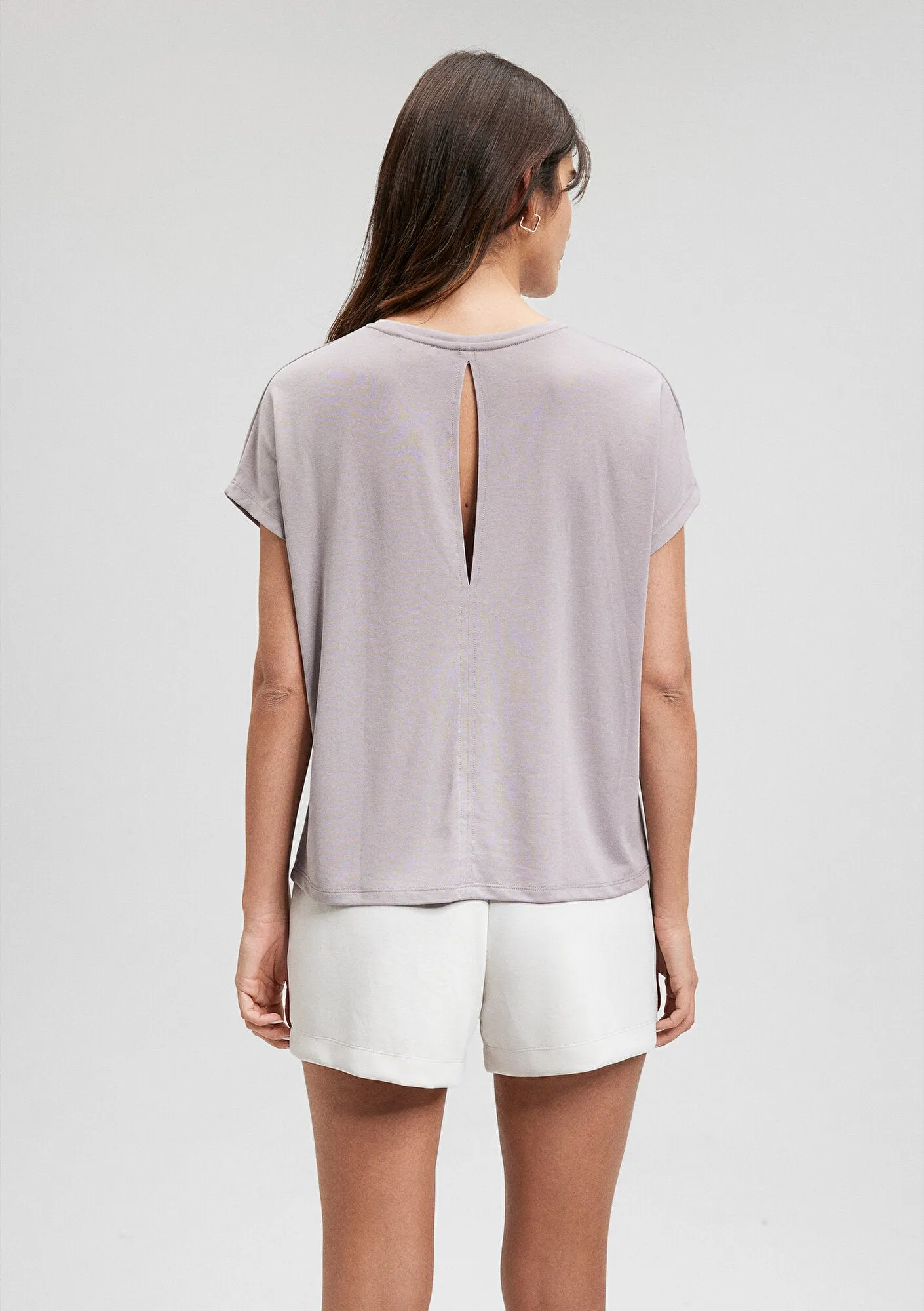 Modal Beige Basic T-Shirt