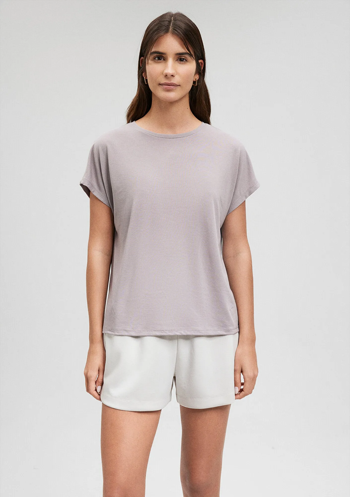 Modal Beige Basic T-Shirt
