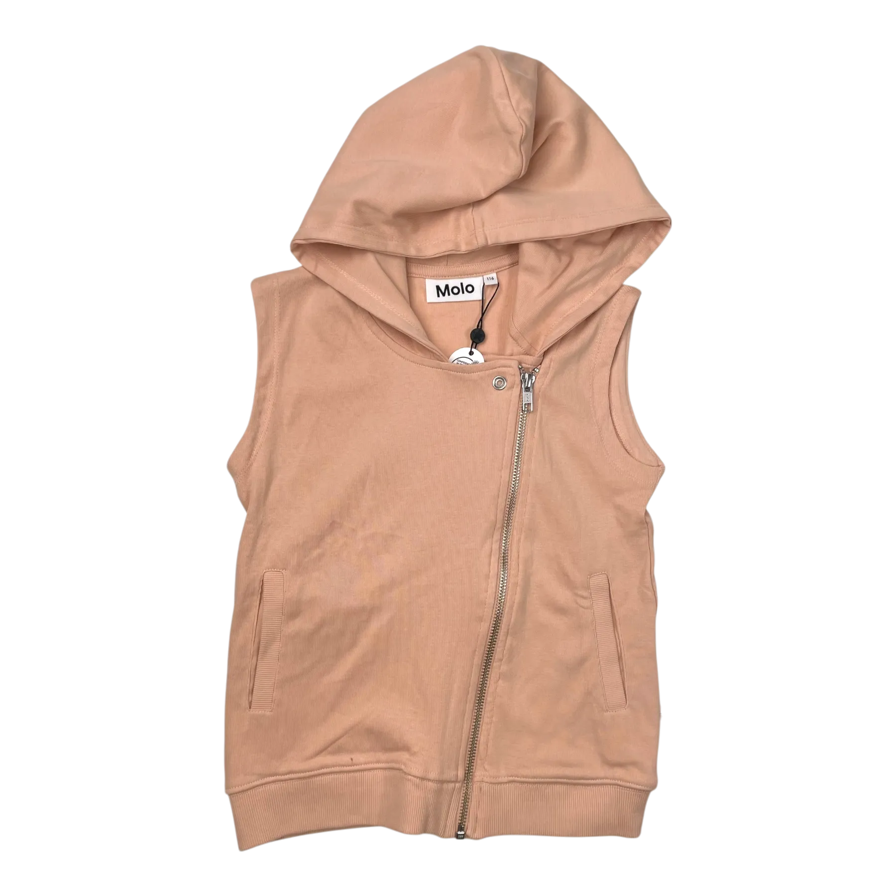 Molo hooded vest, pink sand | 116cm