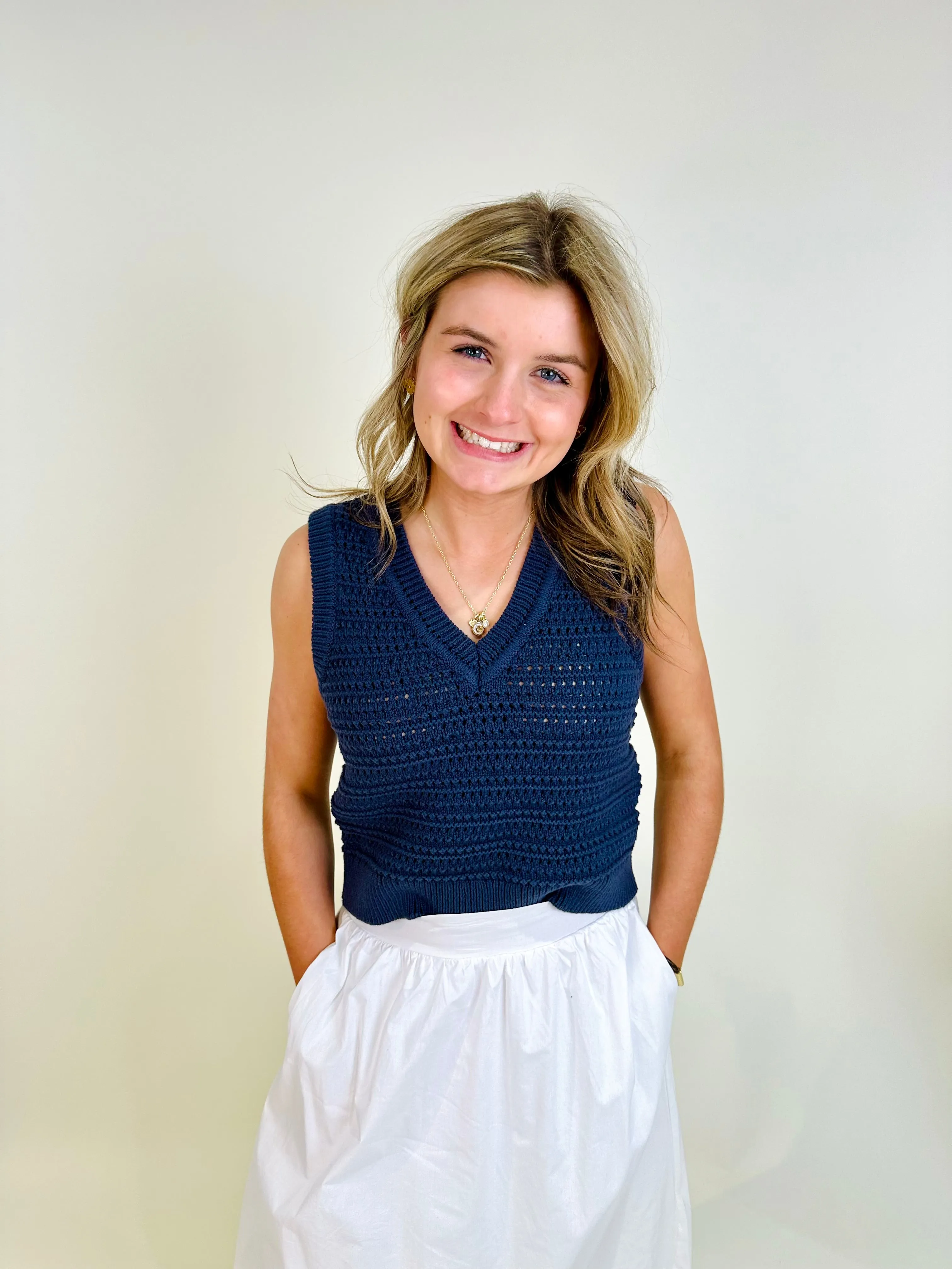 Montecito Sweater Vest Navy