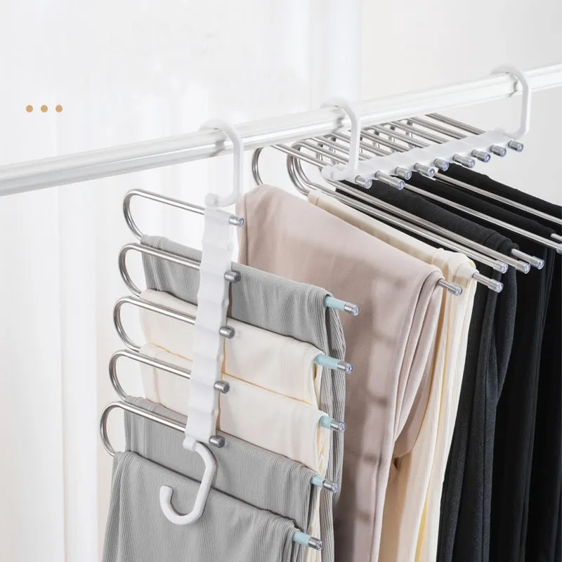 Multi-Layer Foldable Pants Hanger - Stainless Steel Magic Trouser Rack