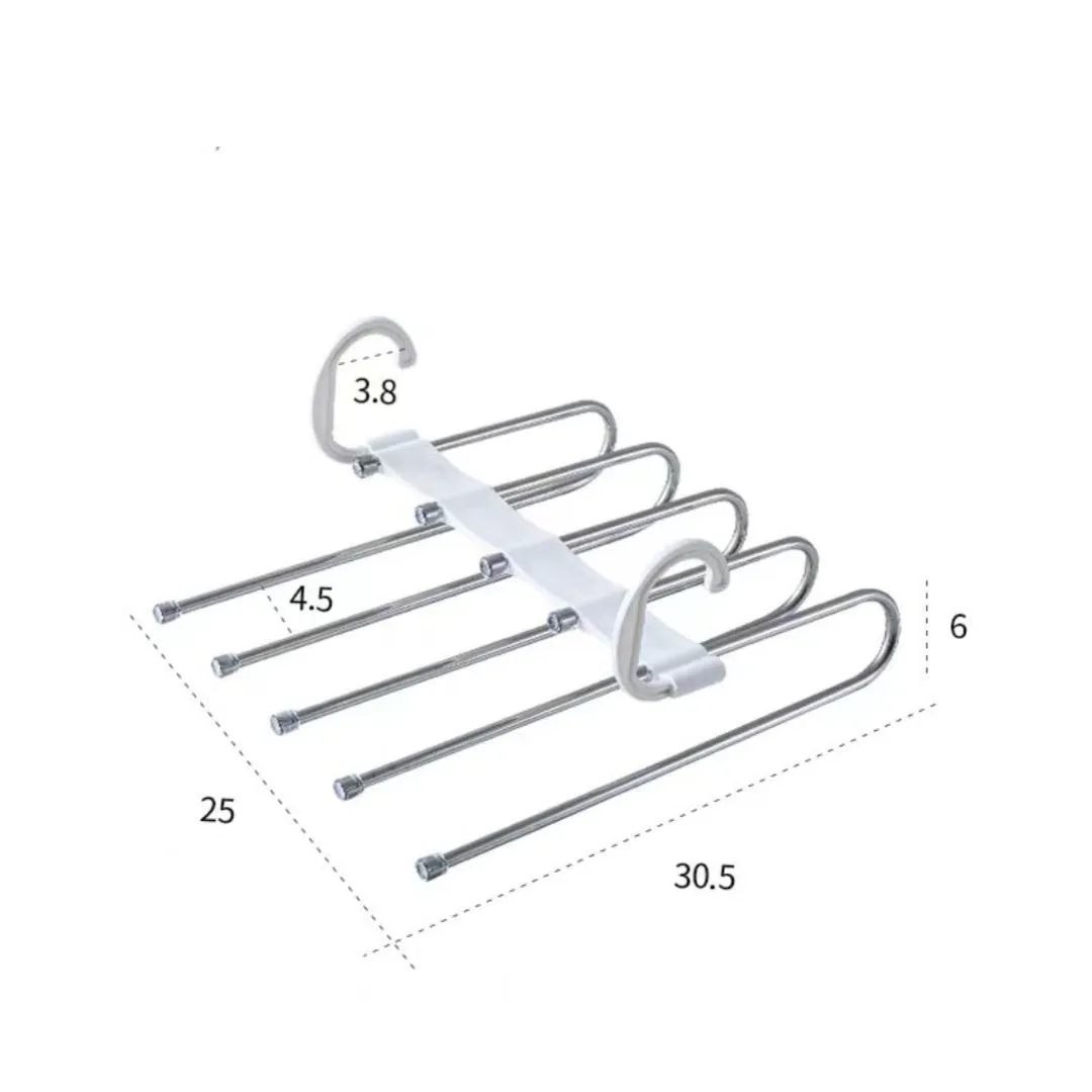 Multi-Layer Foldable Pants Hanger - Stainless Steel Magic Trouser Rack