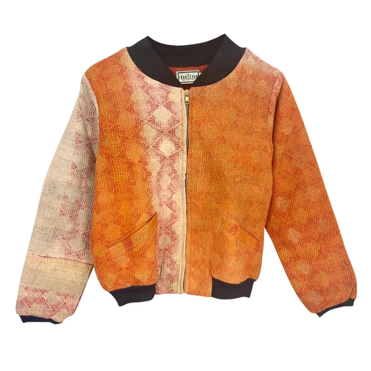 Nadia Bomber Jacket  | Vintage Kantha - Sunset Hues (S)