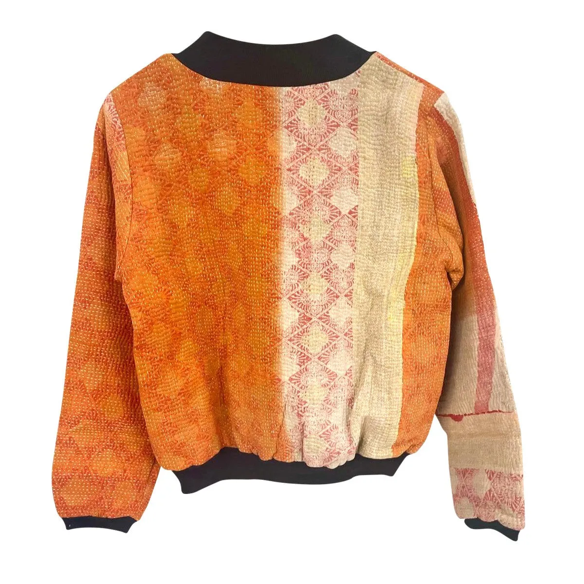 Nadia Bomber Jacket  | Vintage Kantha - Sunset Hues (S)