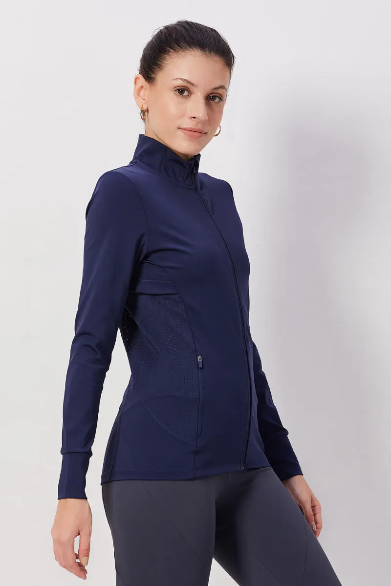 Navy Blue Full Sleeve Jacket with Pockets