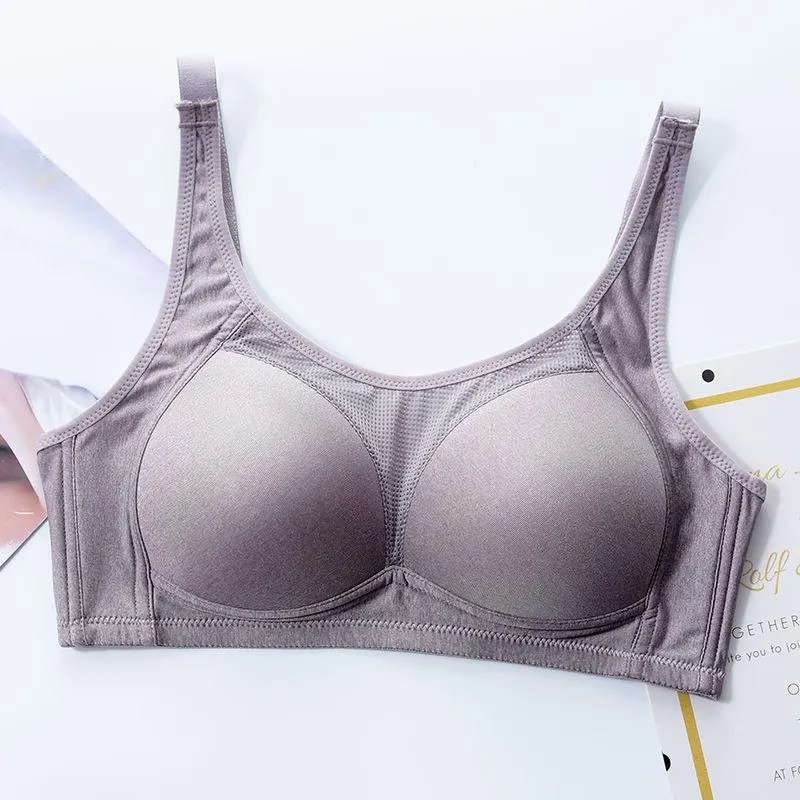 No Steel Ring Tube Top Bra Ladies Thin Cotton Vest Gather Underwear Mother Middle-aged and Elderly Breathable Large Size Bra