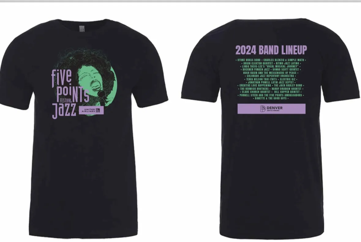 Official 2024 Denver Five Points Jazz Festival T-Shirt