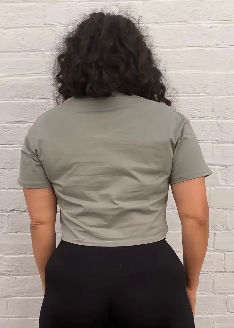 OMNI ORIGINAL CROPPED TEE in SAGE GREEN