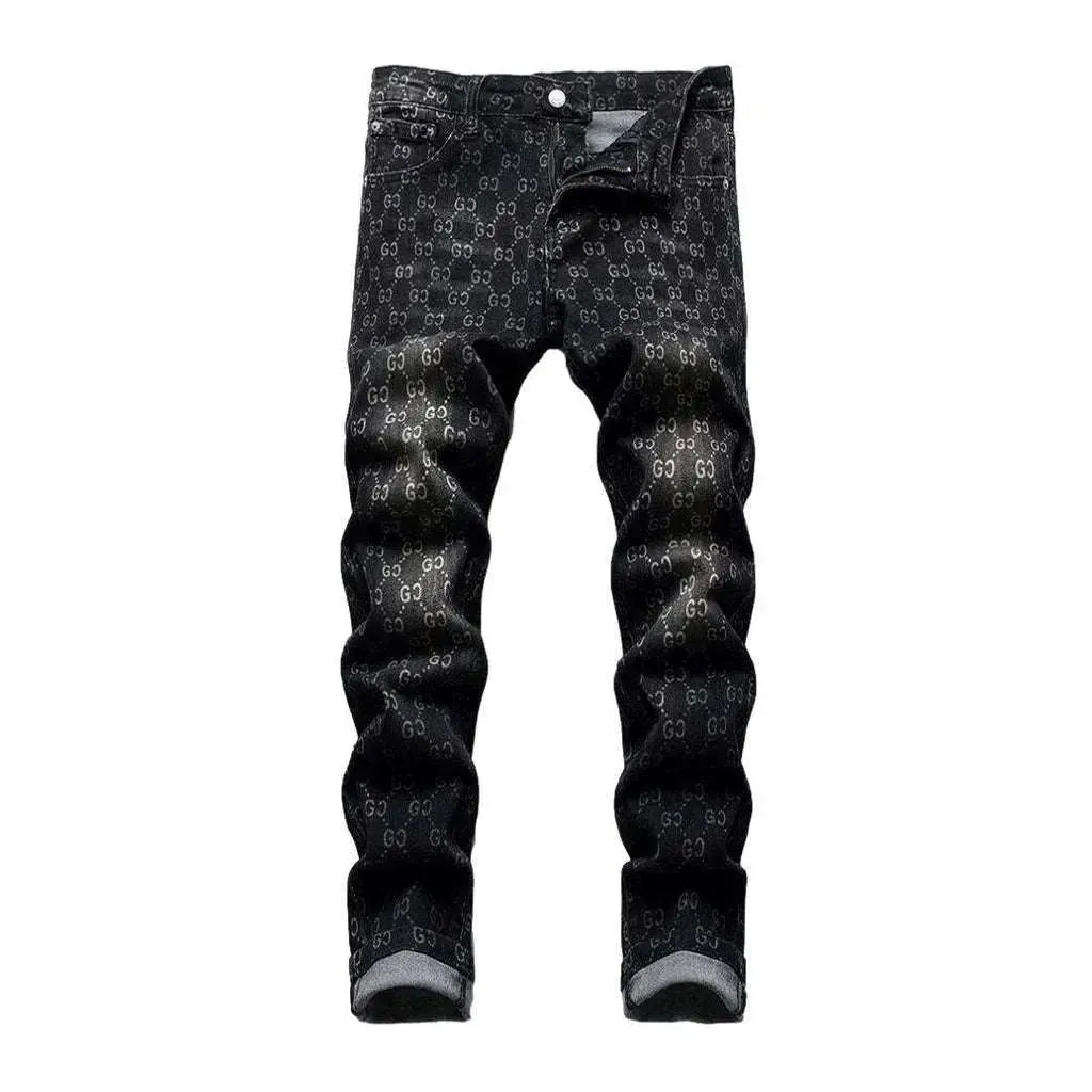 Ornament print jeans for men