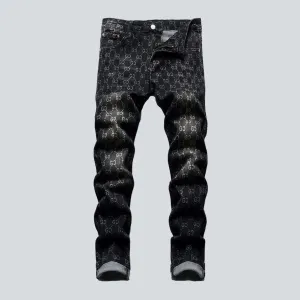 Ornament print jeans for men