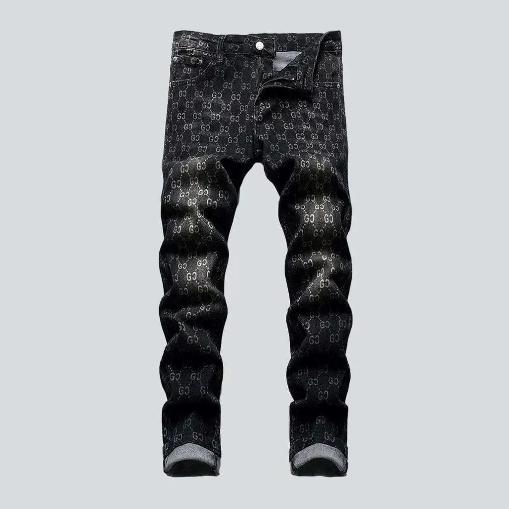 Ornament print jeans for men