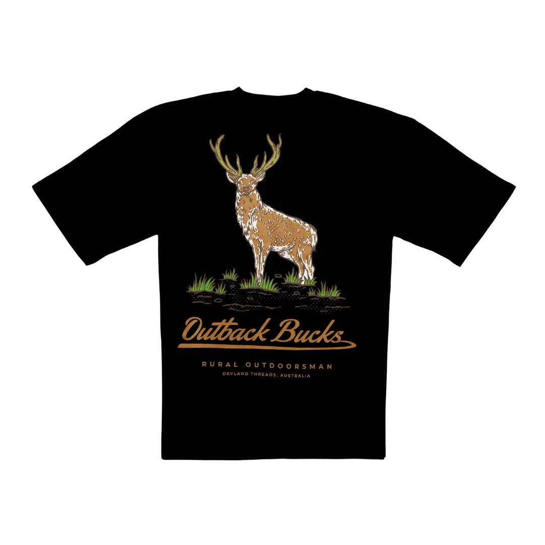 Outback Bucks O/S Tee Black