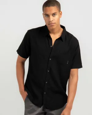 Overtone S/S Linen Shirt Blk