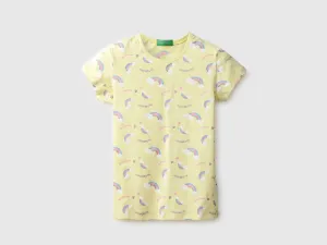 Pack of 2 Girls Printed & Solid Round Neck T-shirt