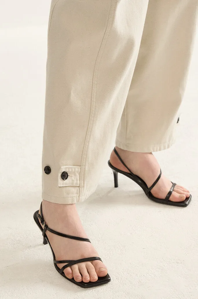 Patched Pocket Cargo Denim Pants