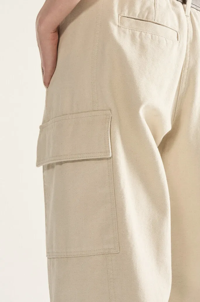 Patched Pocket Cargo Denim Pants