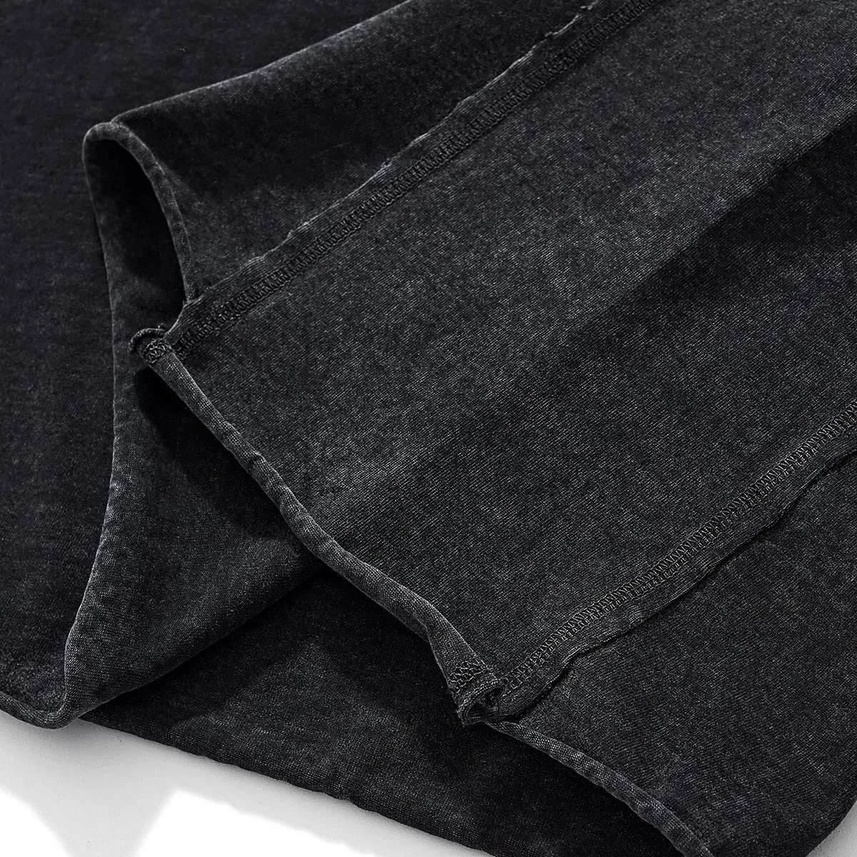 Patchwork Asymmetrical Hem T Shirt 260gsm