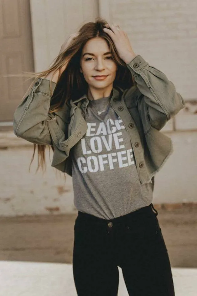 Peace Love Coffee - Boyfriend Tee