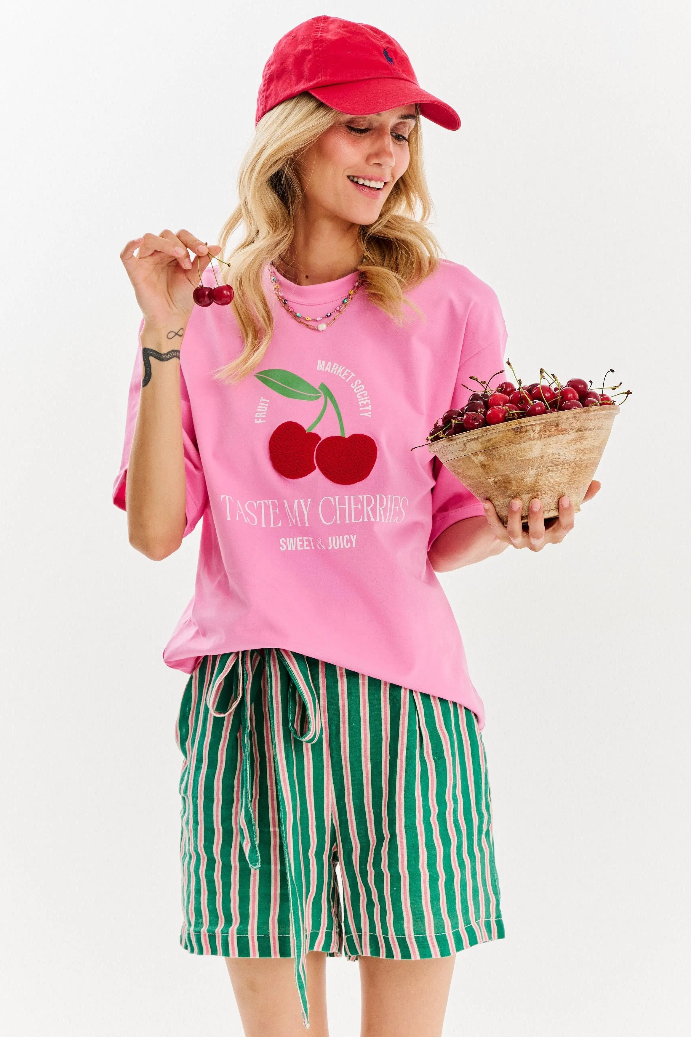 Peppermint linen shorts