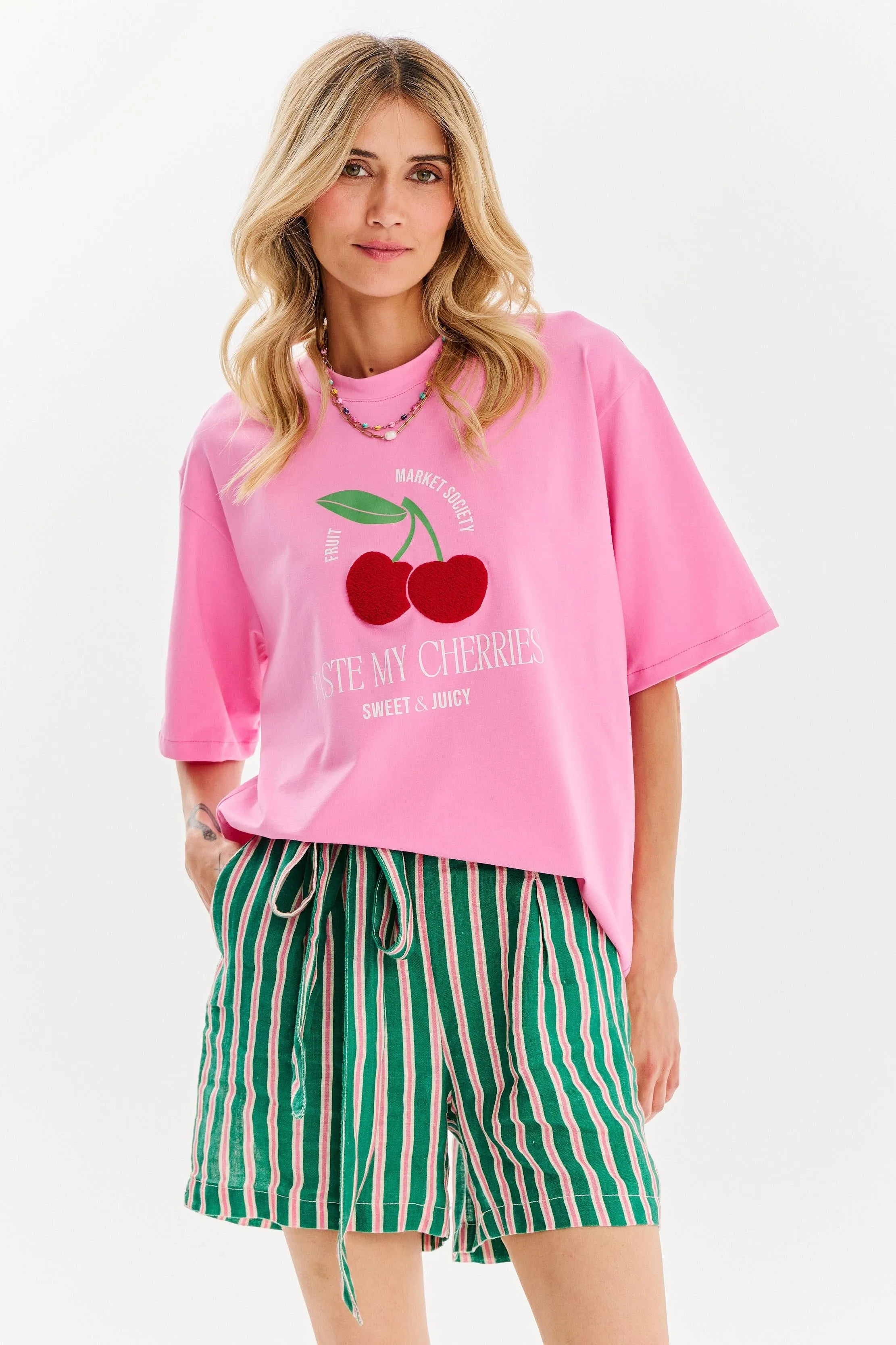 Peppermint linen shorts
