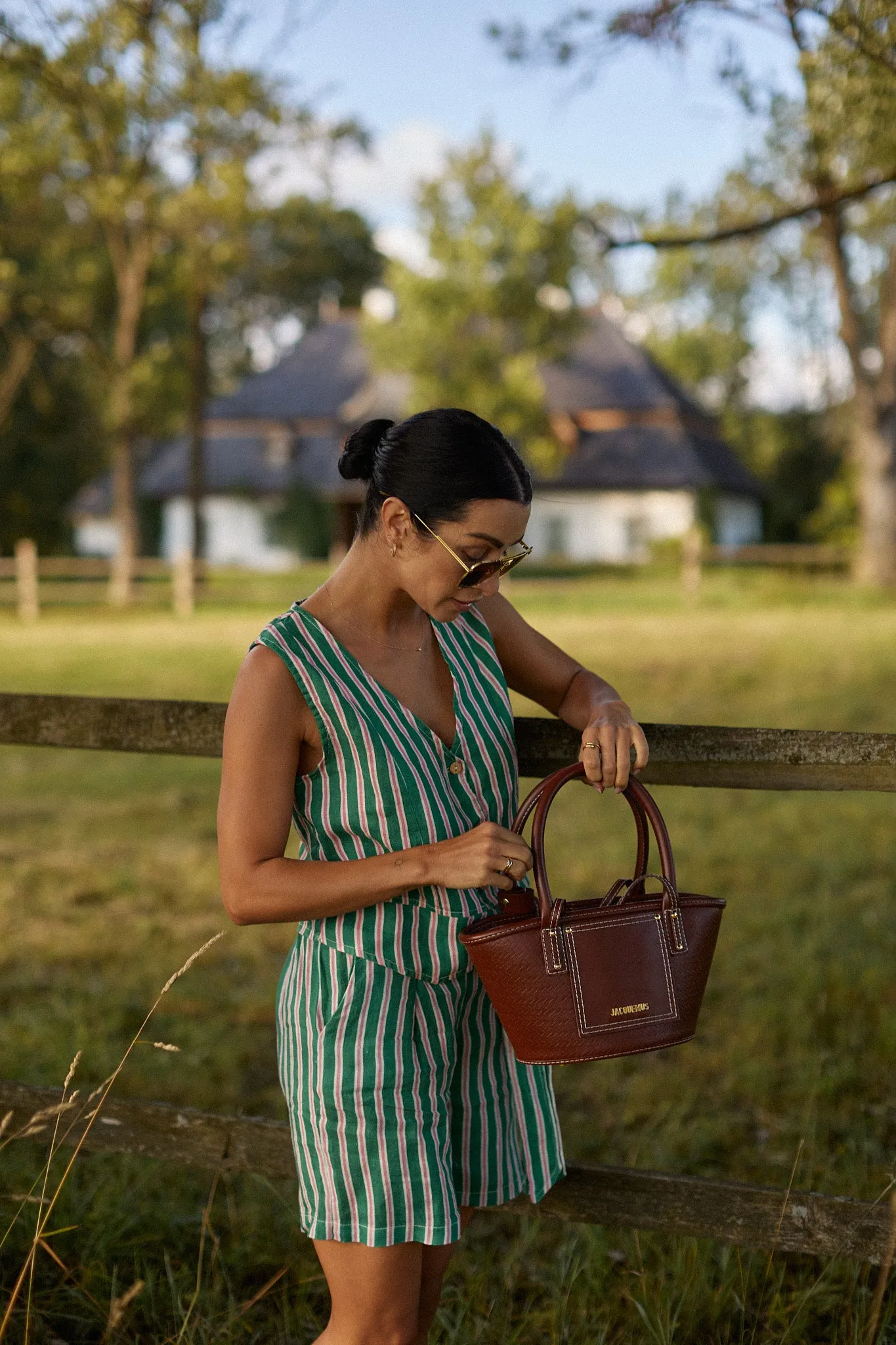 Peppermint linen shorts