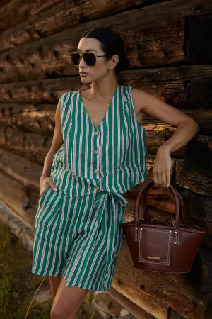 Peppermint linen shorts