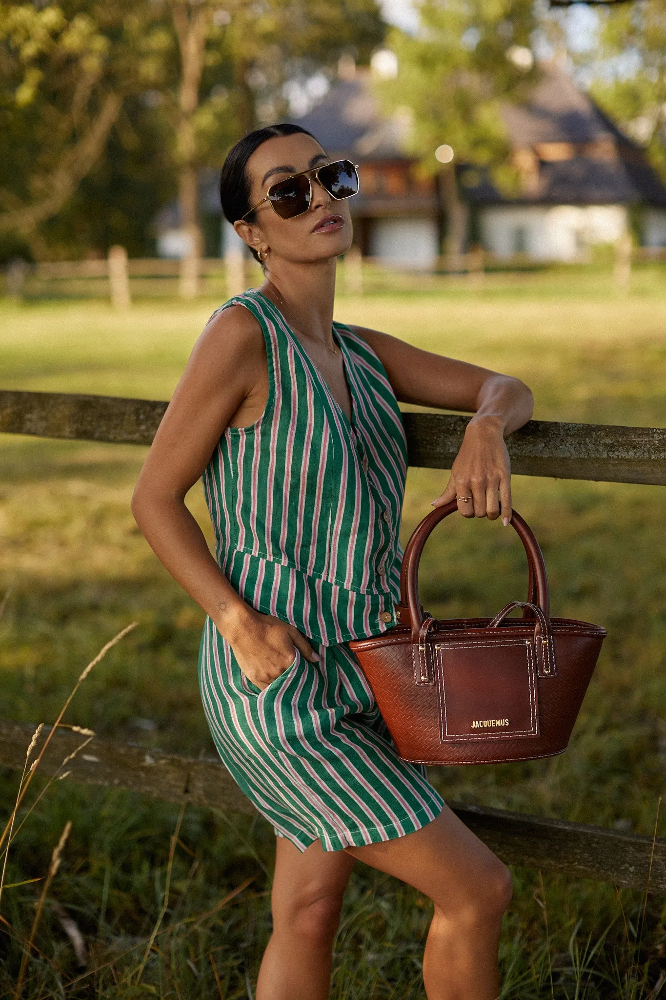 Peppermint linen shorts