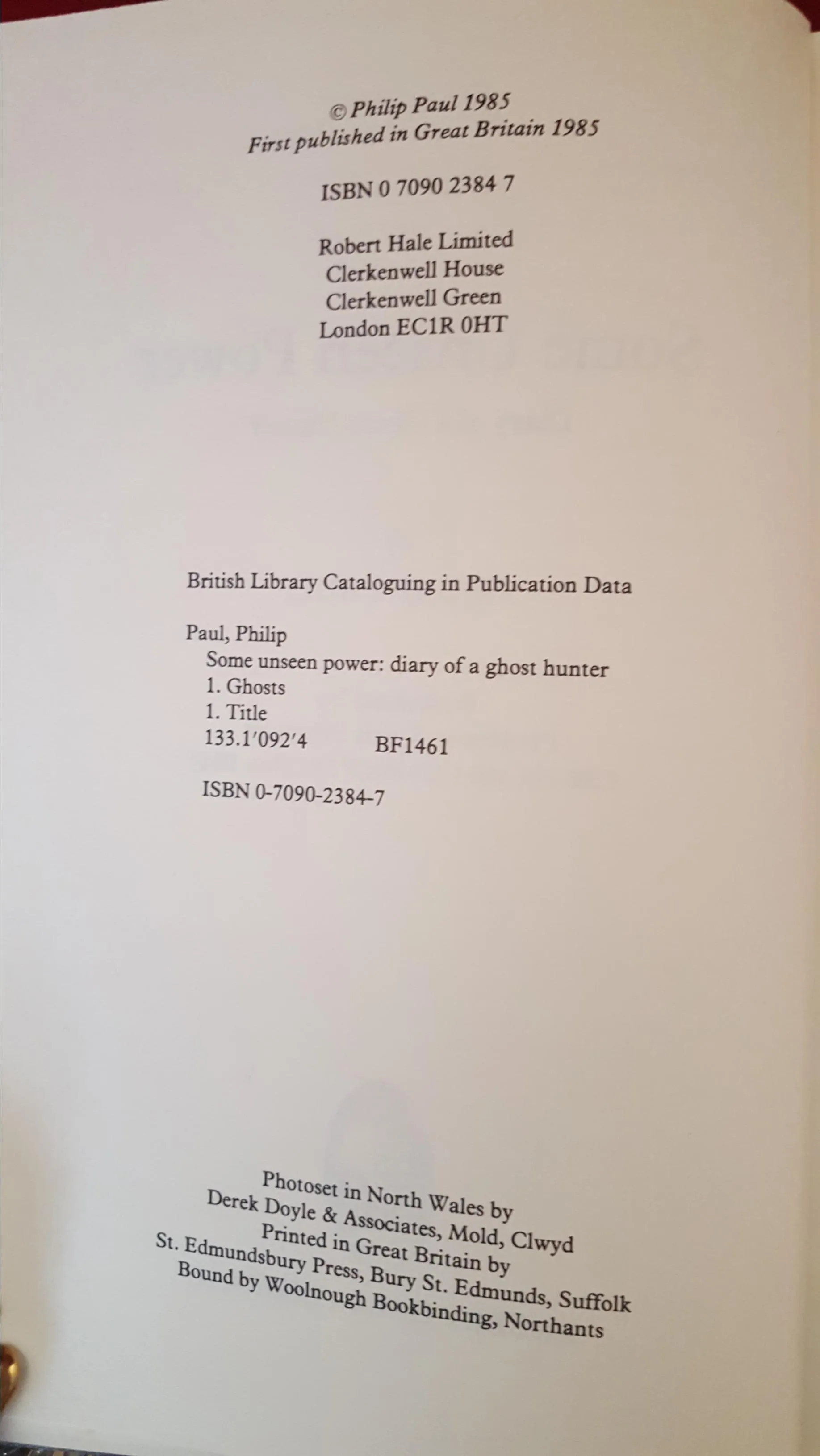 Philip Paul - Some Unseen Power, Hale, 1985, 1st Edition