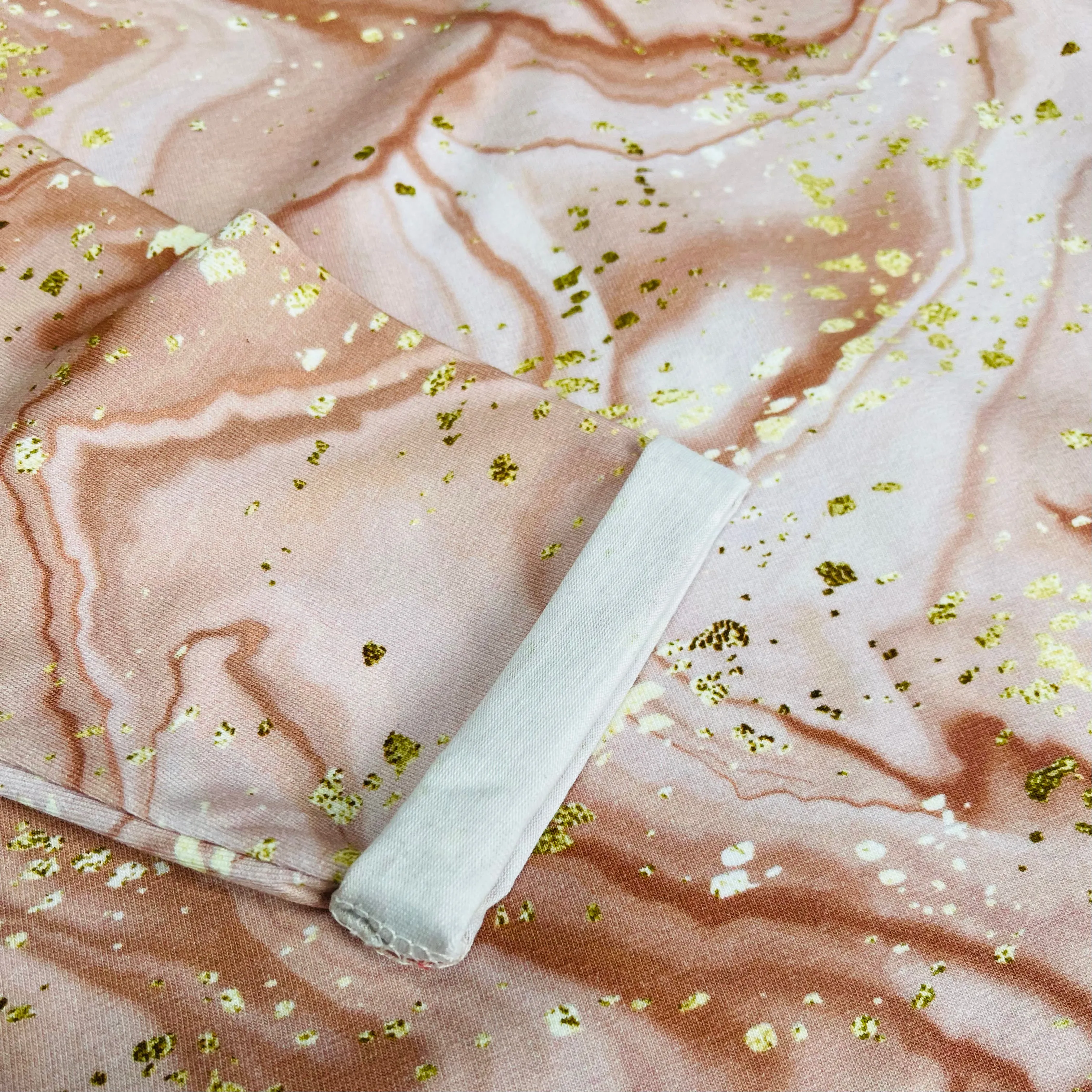Pink & Gold Marble Long Sleeve Mama Tee