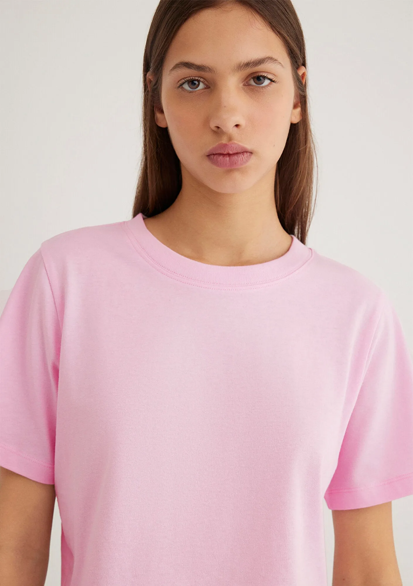 Pink Crop Basic T-shirt
