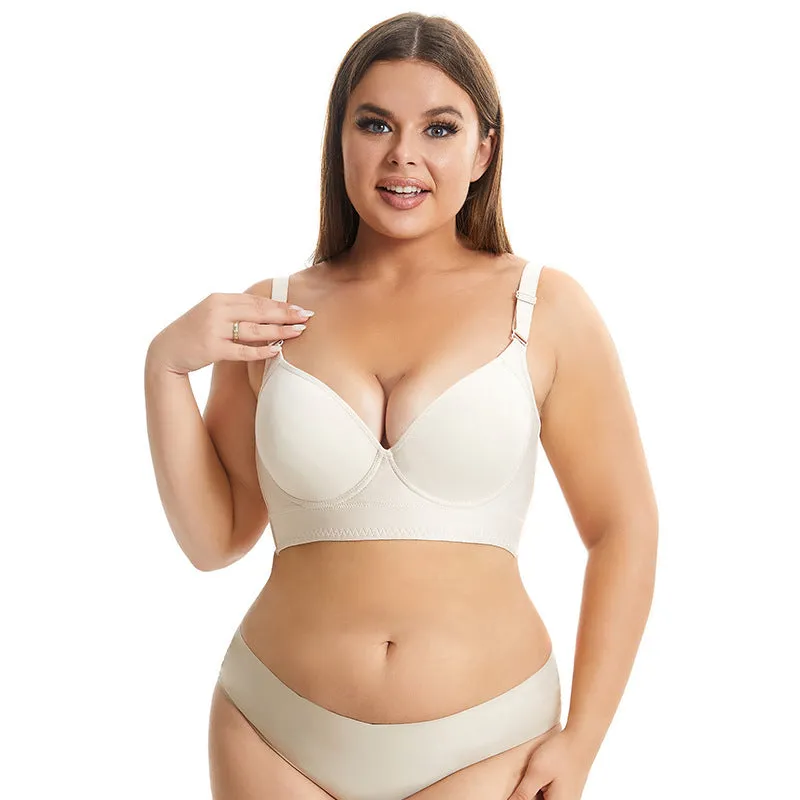 Plus Size Thin Back Underwear With Steel Ring Bra