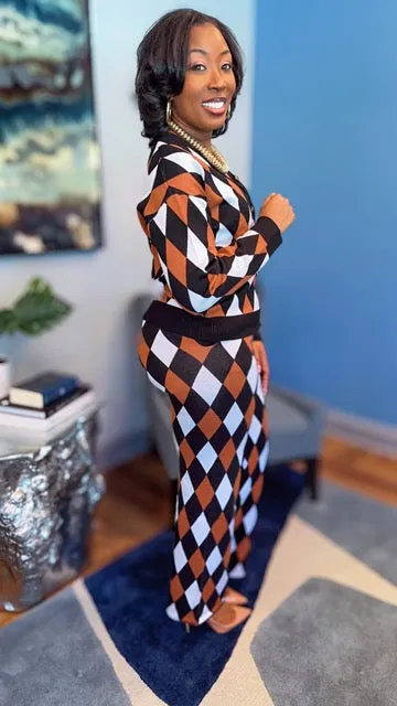 "Plaid Perfection" Sweater Pant Set