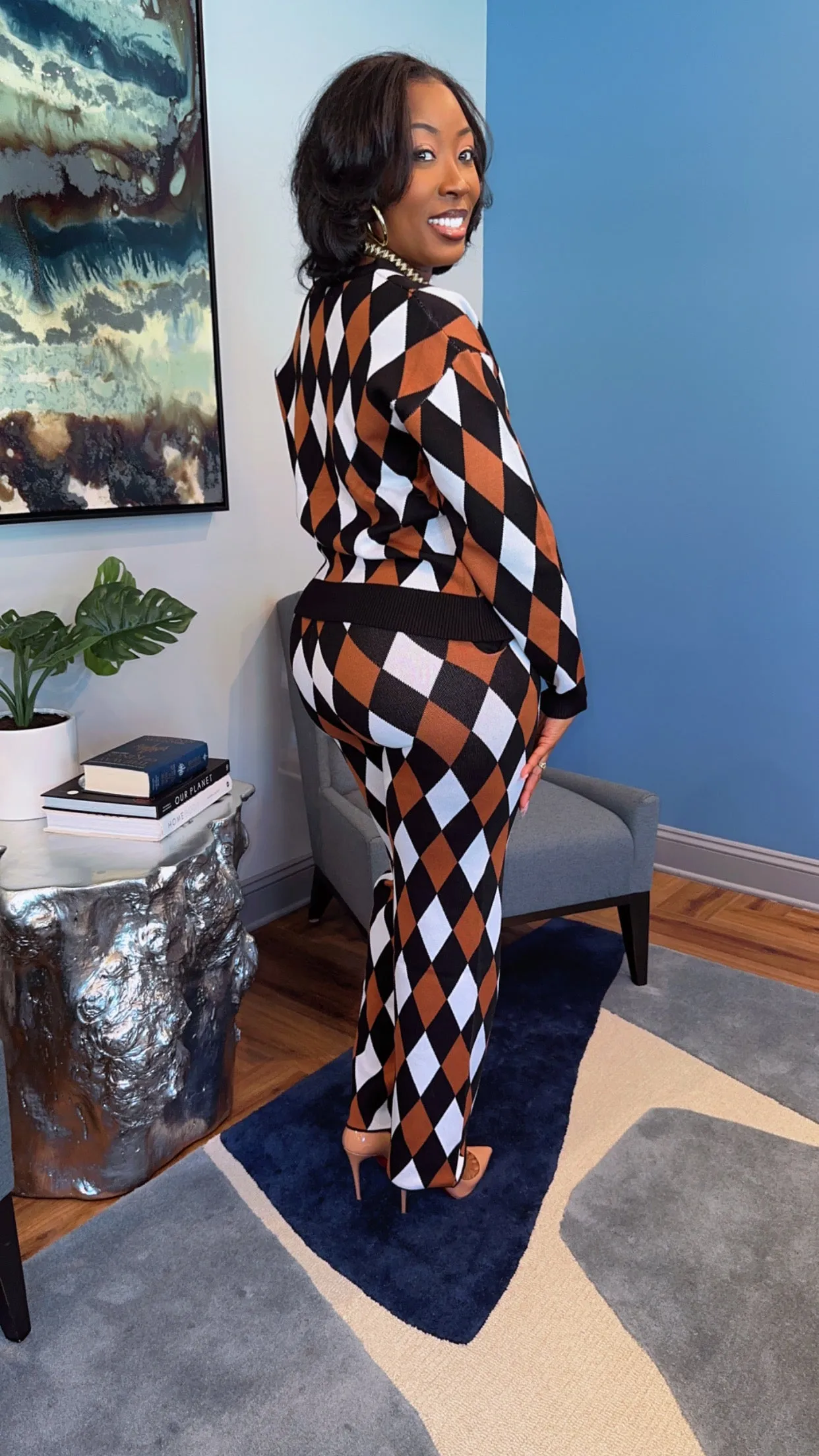 "Plaid Perfection" Sweater Pant Set