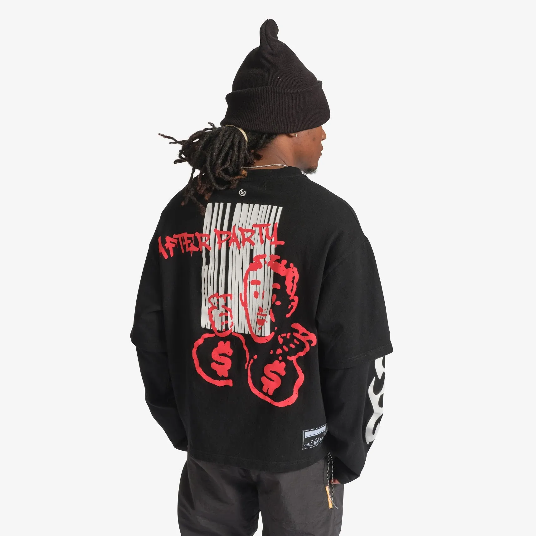 "Vandal" SS/LS Layer Tee (black/red)