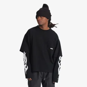 "Vandal" SS/LS Layer Tee (black/red)
