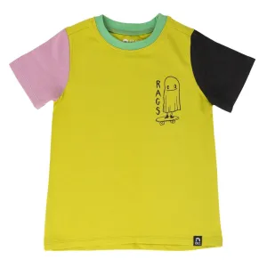 RAGS S/S Rounded Kids Tee - Ghost Board - Citronella