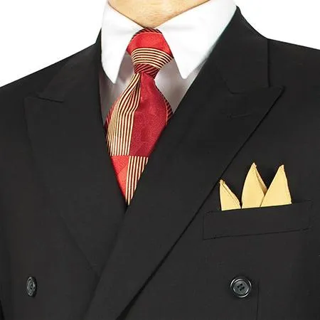 Regular Fit Double Breasted 2 Piece Suit (Black) DC900-1