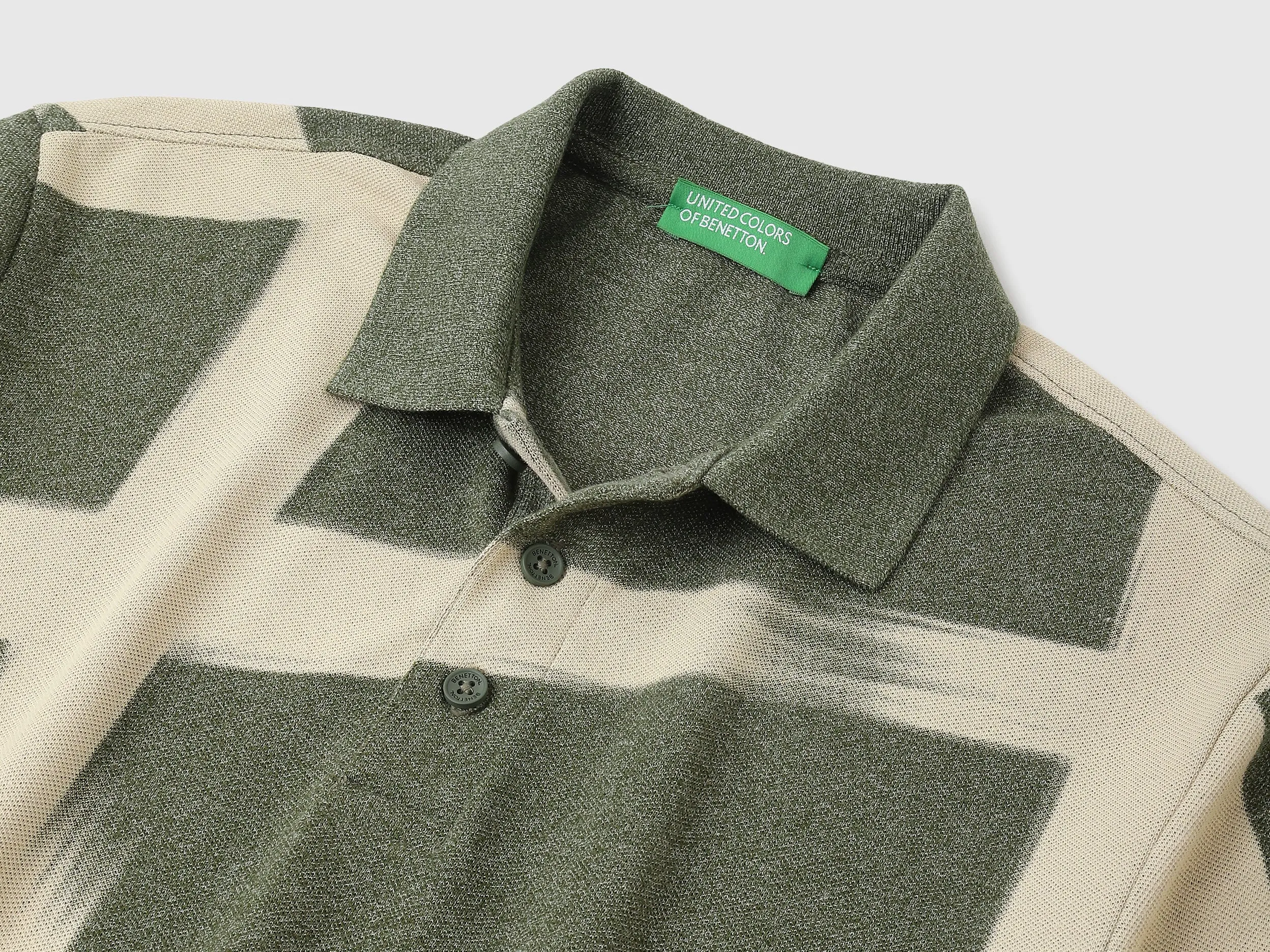 Regular Fit Polo Neck Printed Tshirt