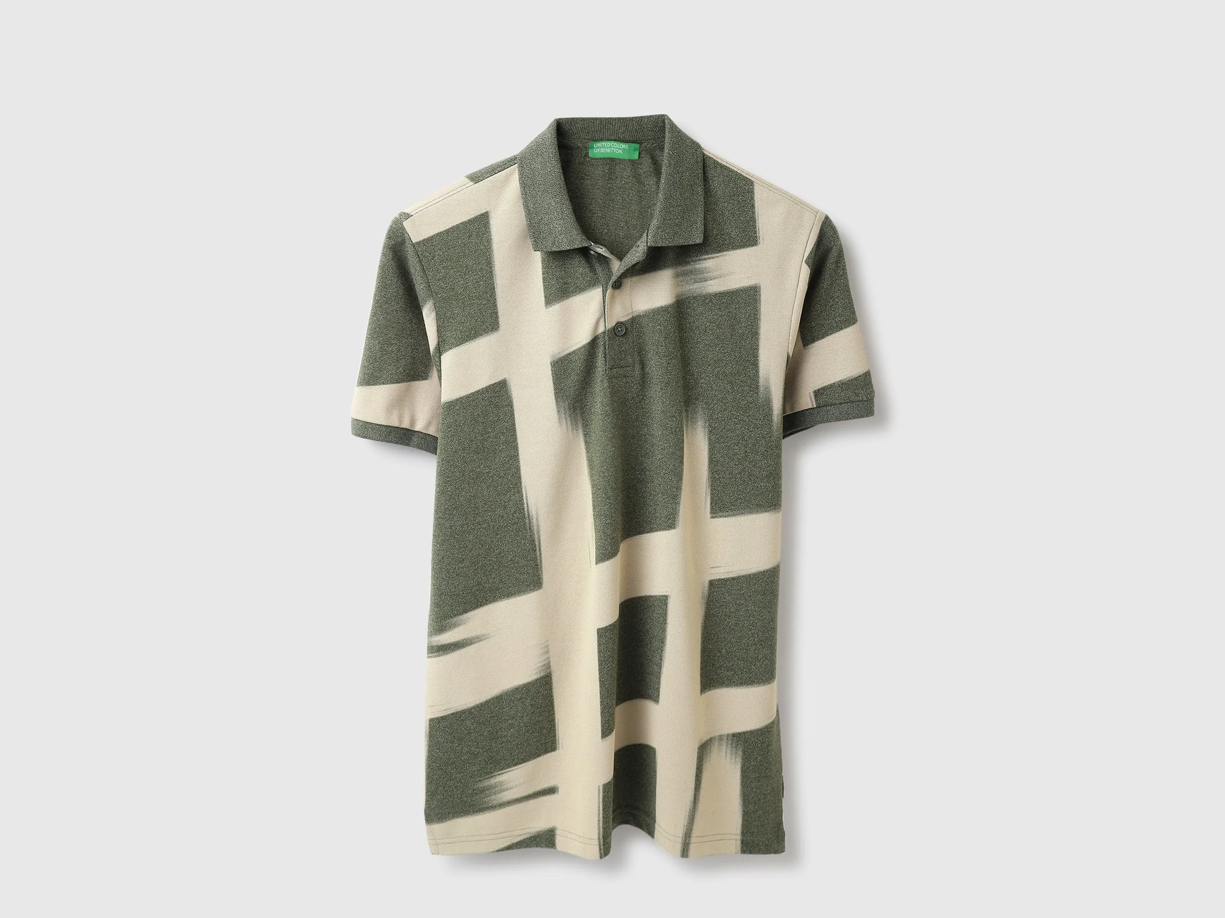 Regular Fit Polo Neck Printed Tshirt