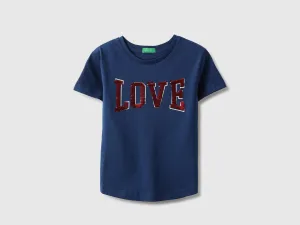 Regular Fit Round Neck Embellished Tshirt